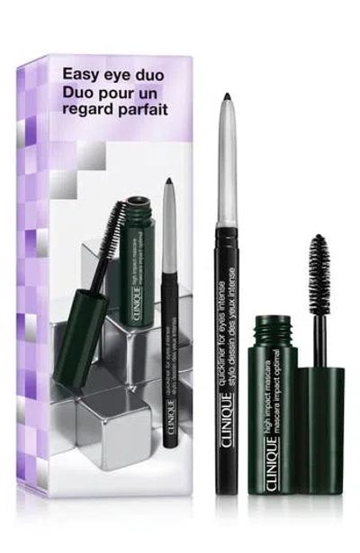Clinique Easy Eye Makeup Mascara + Eyeliner Holiday Duo Gift Set $26 Value In No Color