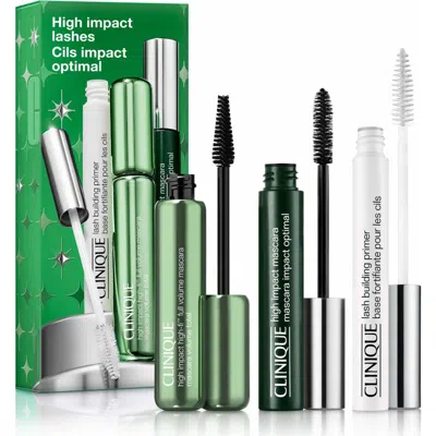 Clinique High Impact Lashes: Mascara & Lash Primer Gift Set $80 Value In Transparent