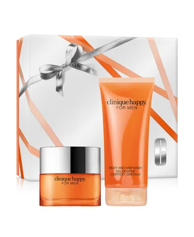 Clinique Men's 2-piece Happy For Men Cologne Spray & Body And Hair Wash Gift Set In Orange