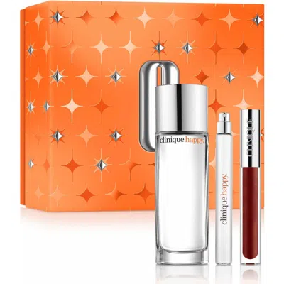Clinique Perfectly Happy Perfume & Lip Gloss Set $142 Value In Transparent
