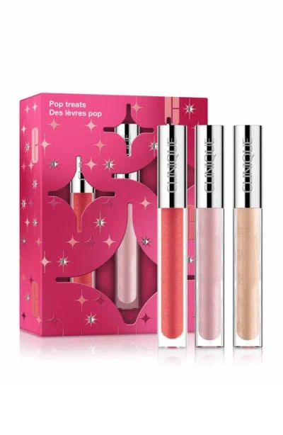 Clinique Pop Treats: Pop Plush Lip Gloss Gift Set $75 Value In Transparent