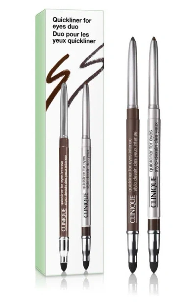 Clinique Quickliner For Eyes Eyeliner Duo $58 Value In Brown