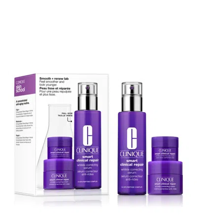 Clinique Skin School Supplies: Smooth + Renew Lab Deluxe Serum Skincare Set In Multi