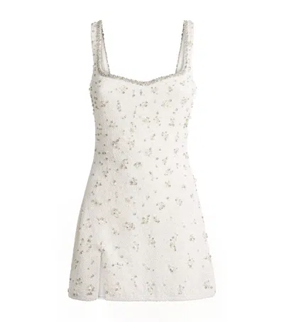 Clio Peppiatt Bridal Crystal Mini Dress In White