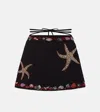 Clio Peppiatt Calypso Embellished Wrap Skirt In Black