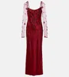 Clio Peppiatt Chandelier Embellished Tulle Gown In Red