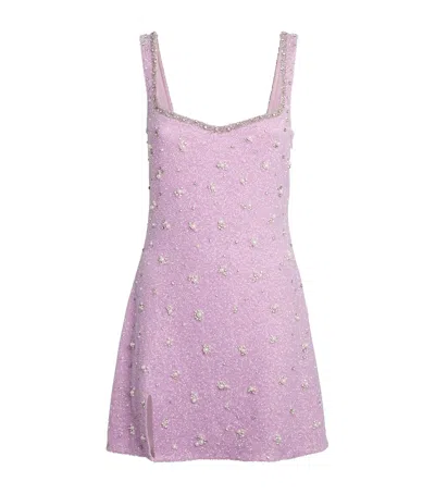 Clio Peppiatt Crystal Beaded Mini Dress In Pink