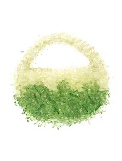 Pre-owned Clio Peppiatt Crystal Top Handle Bag In Green