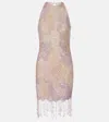 Clio Peppiatt Fringed Sequined Minidress In Multi