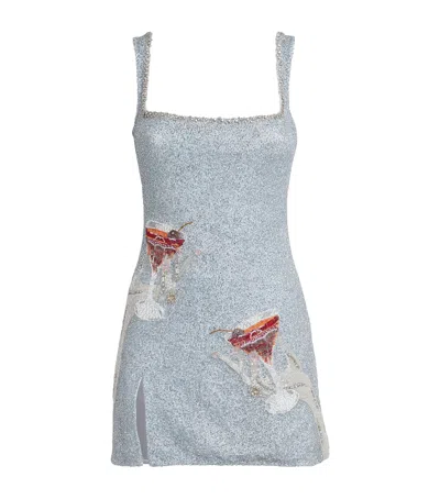 Clio Peppiatt Manhattan Mini Dress In Blue