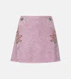 Clio Peppiatt Marina Embellished Miniskirt In Pink