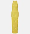 Clio Peppiatt Mimosa Beaded Sequined Gown In Yellow