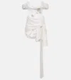 Clio Peppiatt Paloma Beaded Draped Minidress In White