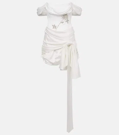 Clio Peppiatt Paloma Beaded Draped Minidress