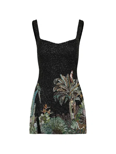 Clio Peppiatt Rio Bead-embellished Mini Dress In Black