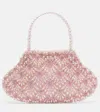 Clio Peppiatt Scallop Mini Embellished Tote Bag In Pink