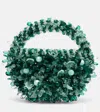 Clio Peppiatt Sirena Beaded Tote Bag In Green