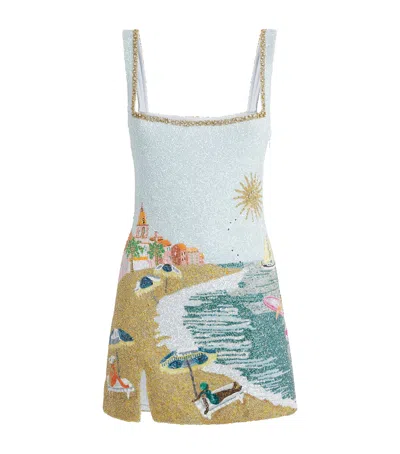 Clio Peppiatt St Tropez Mini Dress In Blue