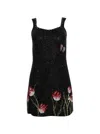 Clio Peppiatt Tulip Bead-embellished Stretch-tulle Mini Dress In Black