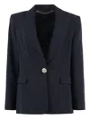 Clips Button-fastening Single-breasted Blazer In Blue