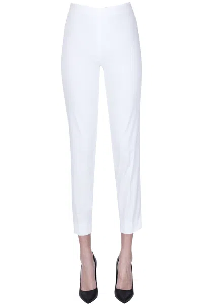 Clips Cotton Slim Trousers In White