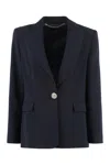 Clips Button-fastening Single-breasted Blazer In Blue
