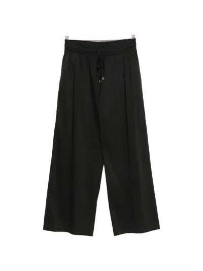 Clips Drawstring-waist Trousers In Black