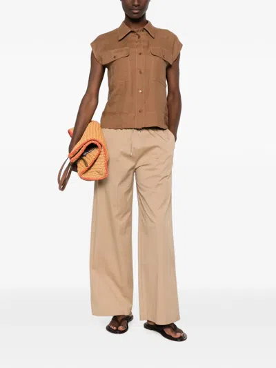 Clips Elasticatd-waist Trousers In Neutral