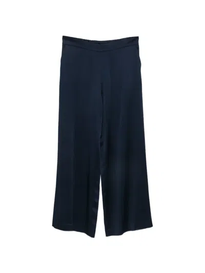 Clips Elasticated-waistband Wide-leg Trousers In Blue