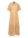 Clips Button-down Maxi Dress In Brown