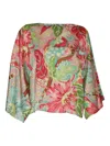 Clips Floral-print Batwing Top In Multi