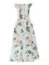 Clips Off-the-shoulder Taffeta Evening Dress In Blue