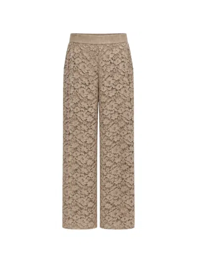 Clips Floral-lace Trousers In Gray