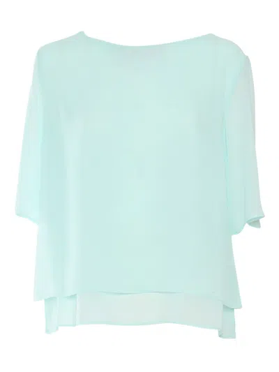 CLIPS FLOWING WHITE CHIFFON TOP