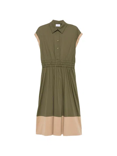 Clips Green Midi Dress With Elastic At The Waist
