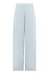 Clips Elastic-waist Wide-leg Trousers In Blue