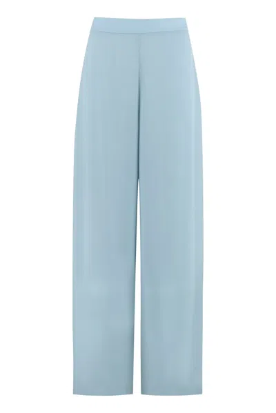Clips High-waist Wide-leg Trousers In Blue