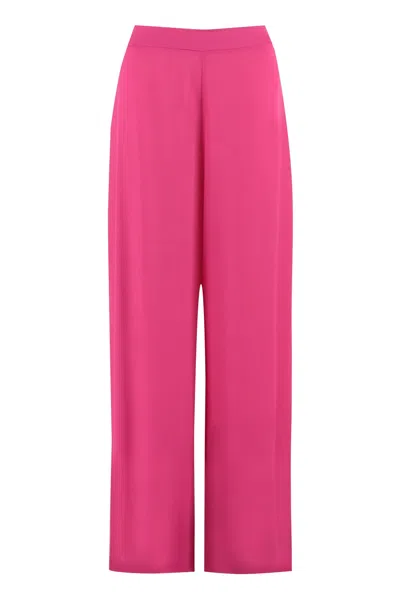 Clips High-waist Wide-leg Trousers In Fuchsia