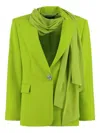 Clips Lapel-collar Scarf-detail Blazer In Green