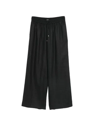 Clips Linen Pants In Black