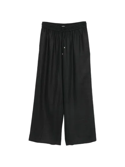 Clips Linen Trousers In Black