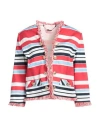 Clips More Woman Blazer Red Size 12 Cotton, Elastane, Polyester
