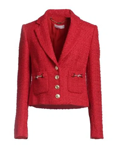Clips More Woman Blazer Red Size 8 Polyester