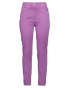 Clips More Woman Jeans Purple Size 10 Cotton, Elastane