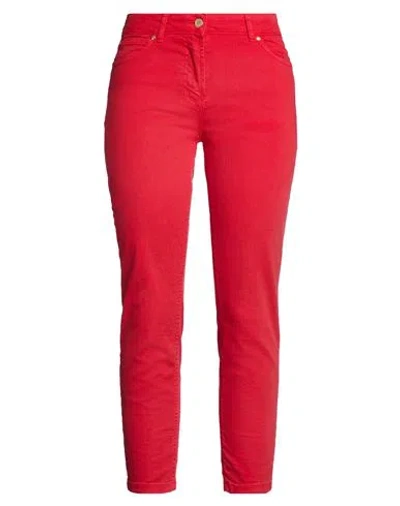 Clips More Woman Jeans Tomato Red Size 10 Cotton, Elastane