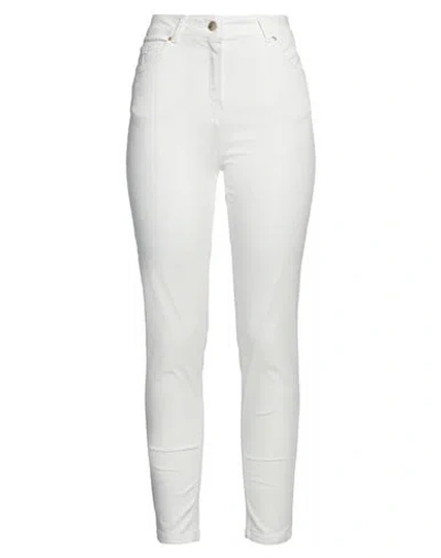 Clips More Woman Jeans White Size 14 Cotton, Elastane