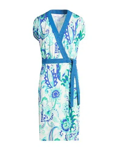 Clips More Woman Midi Dress Azure Size 10 Viscose, Elastane In Multi