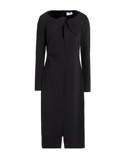 Clips More Woman Midi Dress Black Size 6 Cotton, Polyamide, Elastane, Polyester