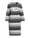 Clips More Woman Midi Dress Grey Size 14 Polyester, Viscose, Polyamide, Elastane In Grey