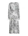 Clips More Woman Midi Dress Grey Size 6 Viscose, Elastane In Gray